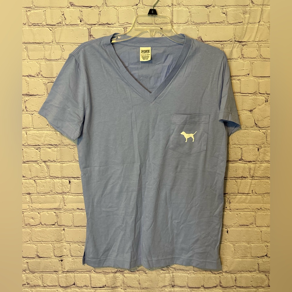 Pink Victoria's Secret Periwinkle Short Sleeve Campus Tee